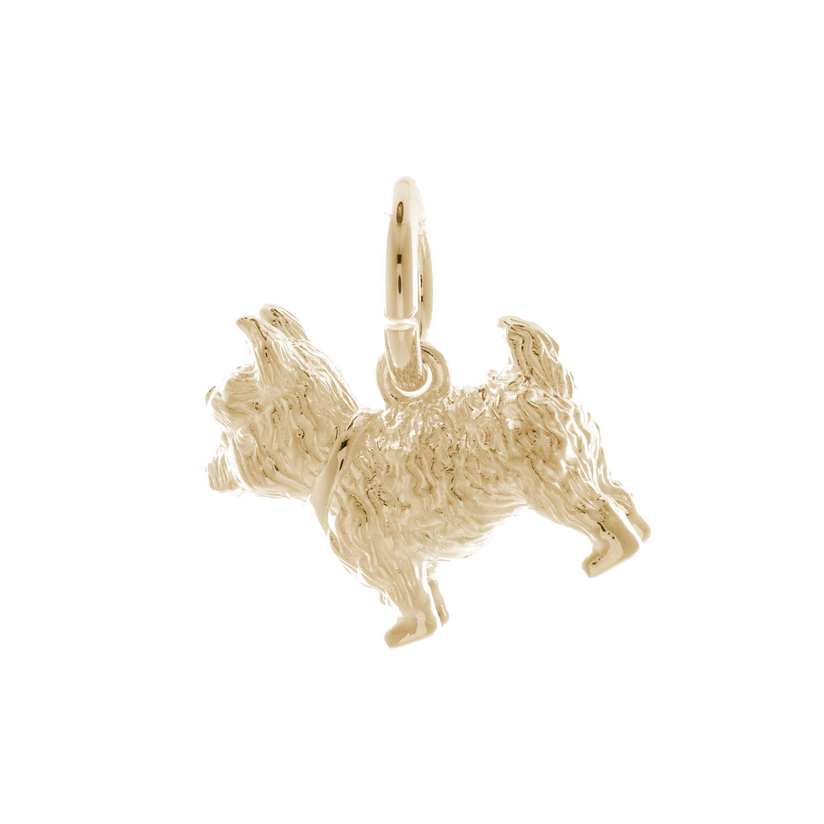 Solid 9ct gold Westie charm with tiny bandana (optional), perfect for a charm bracelet or necklace.