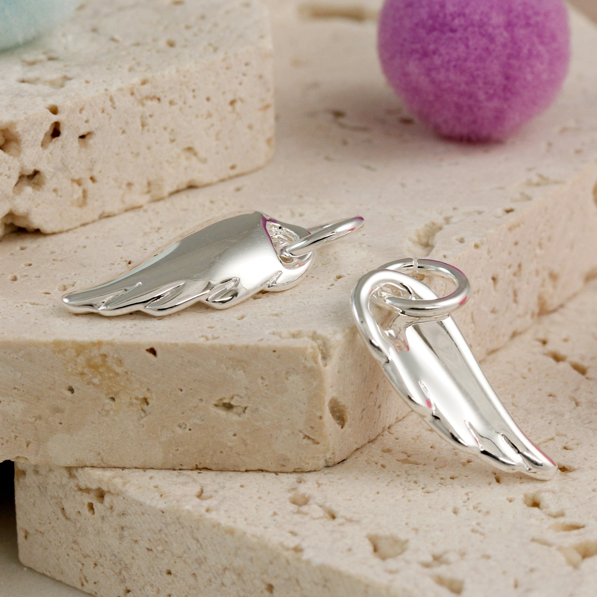 silver angel wing charms for bracelets