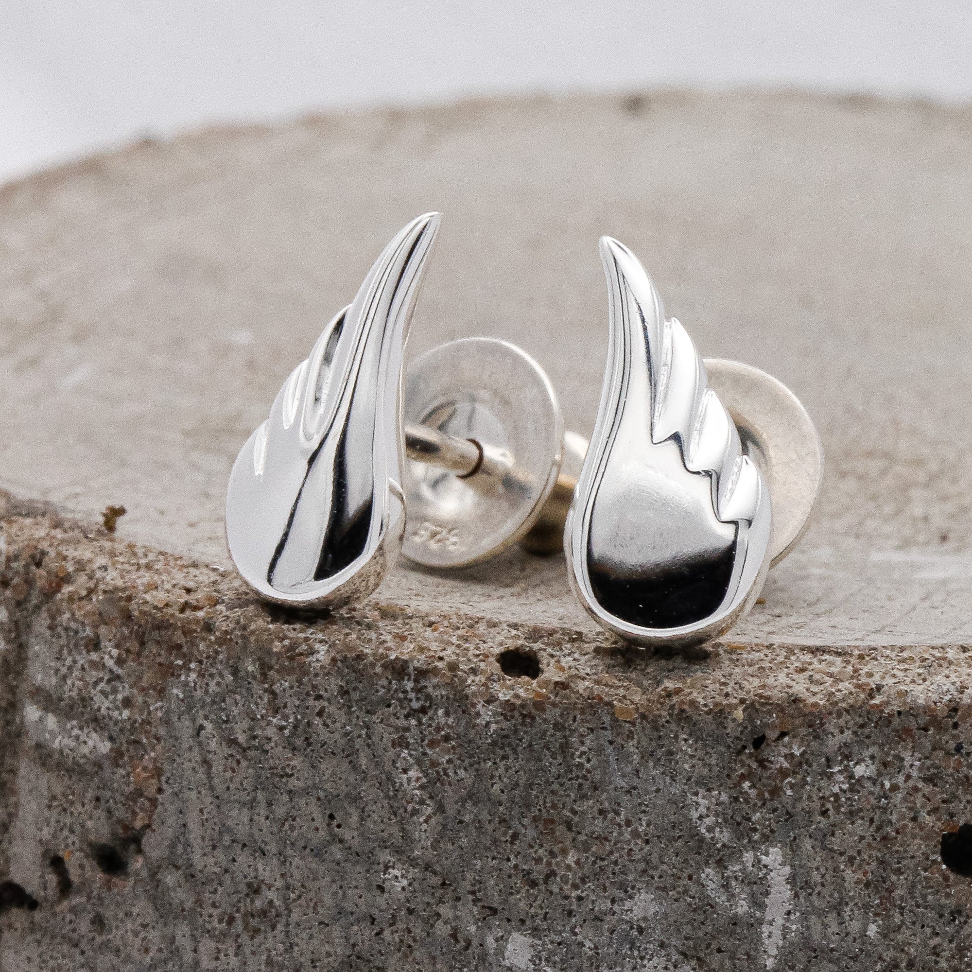 Delicate Sterling Silver Angel Wing Earrings