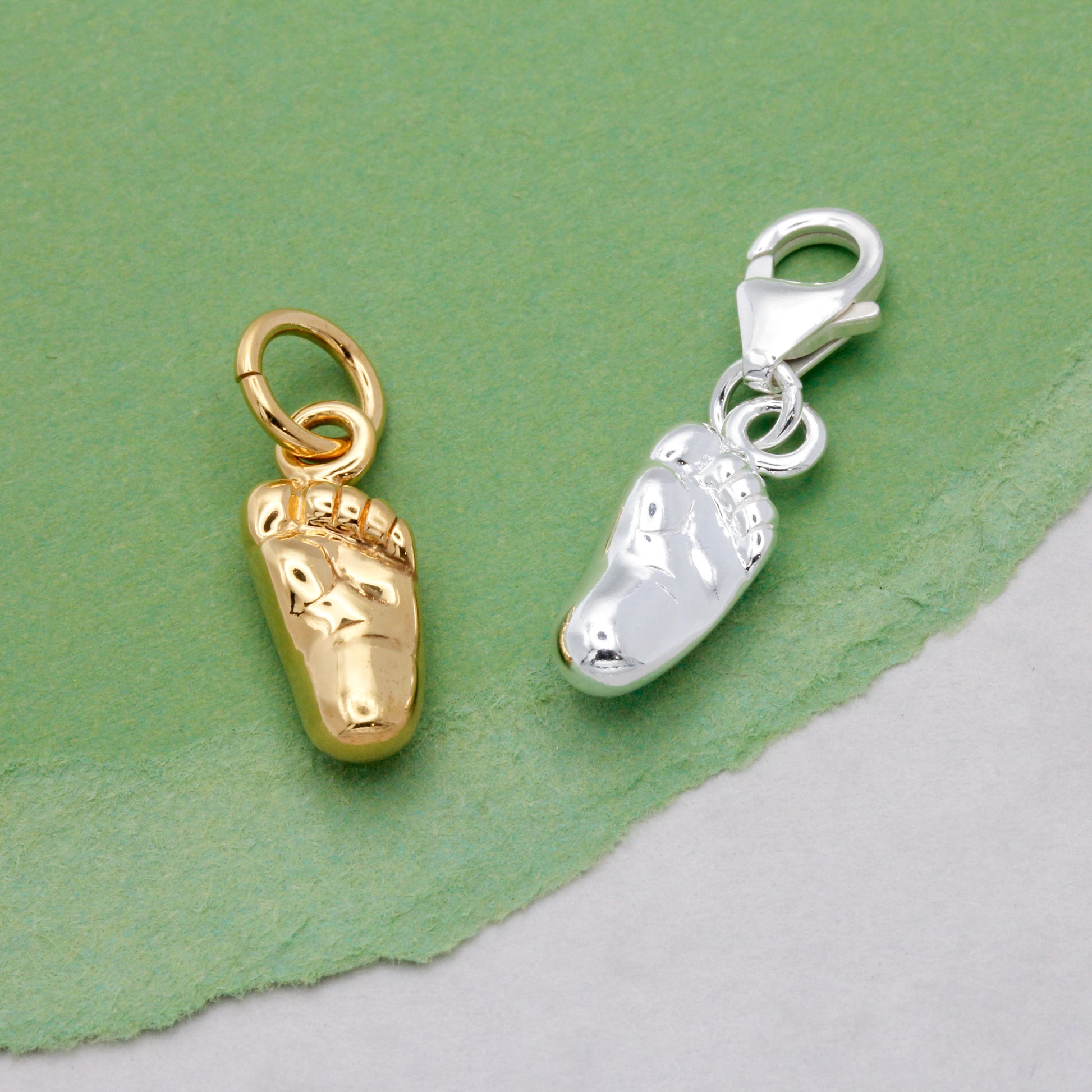 silver baby foot new baby charm gift for a new mum