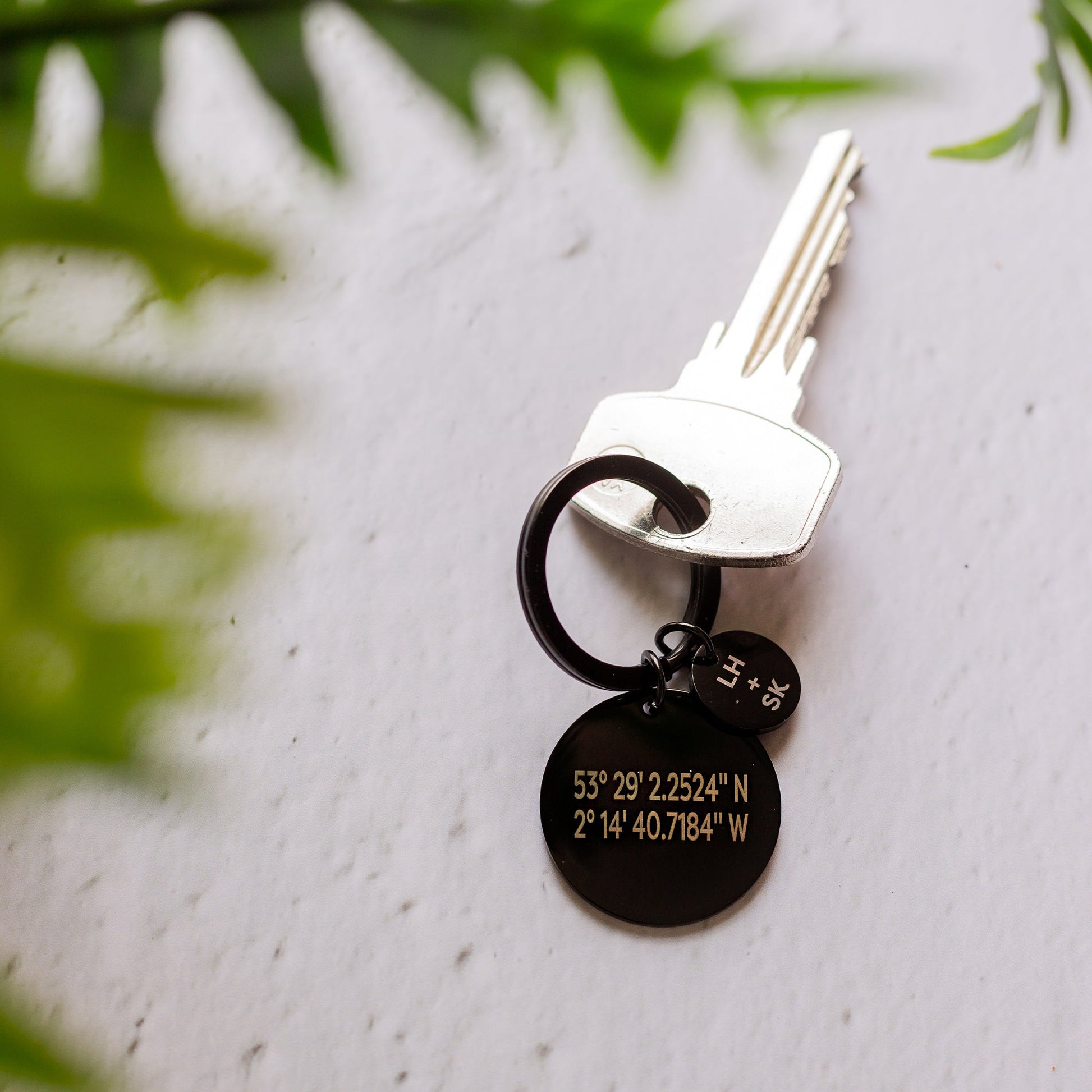 custom location star map keyring engraved back