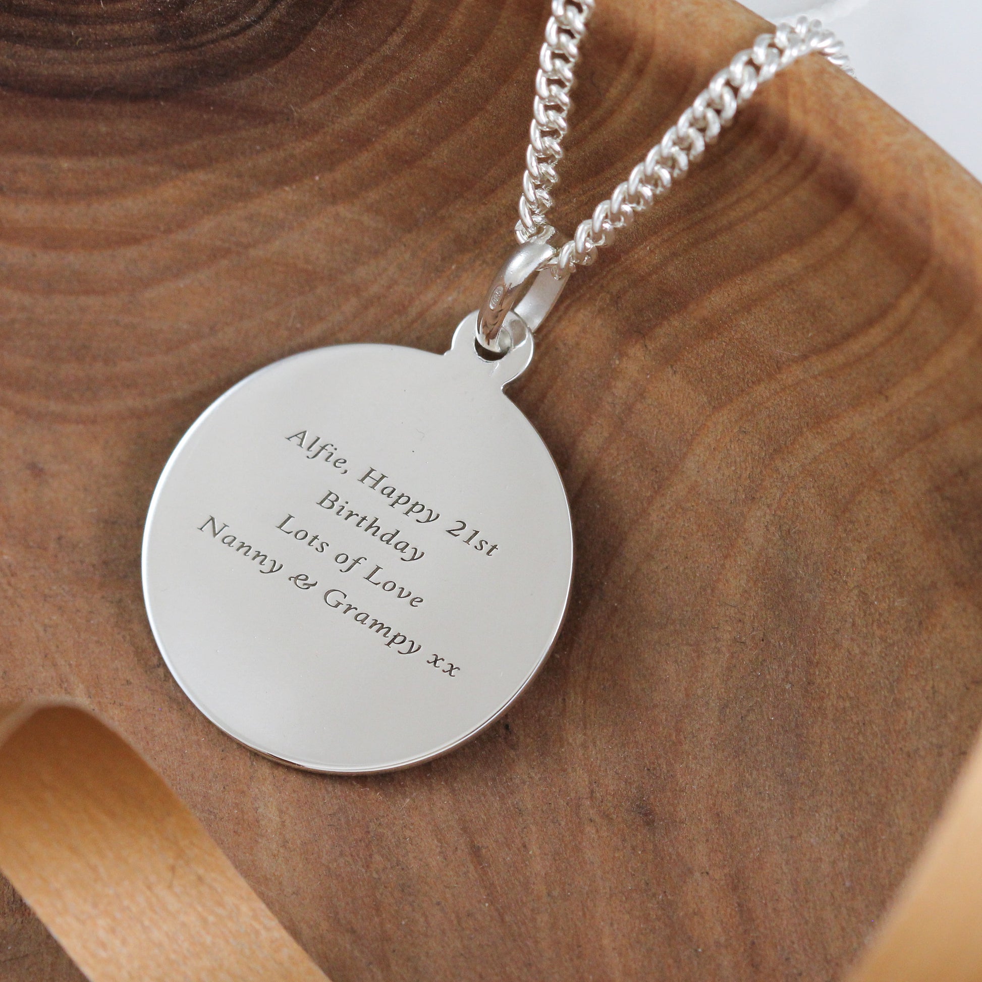 large 24mm wide silver saint christopher necklace on 2.3mm curb chain