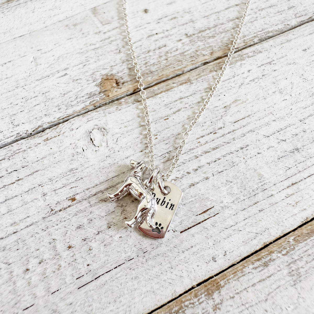 Springer Spaniel Personalised Silver Dog Tag Necklace