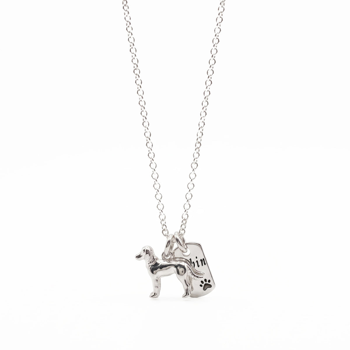 Springer Spaniel Personalised Silver Dog Tag Necklace