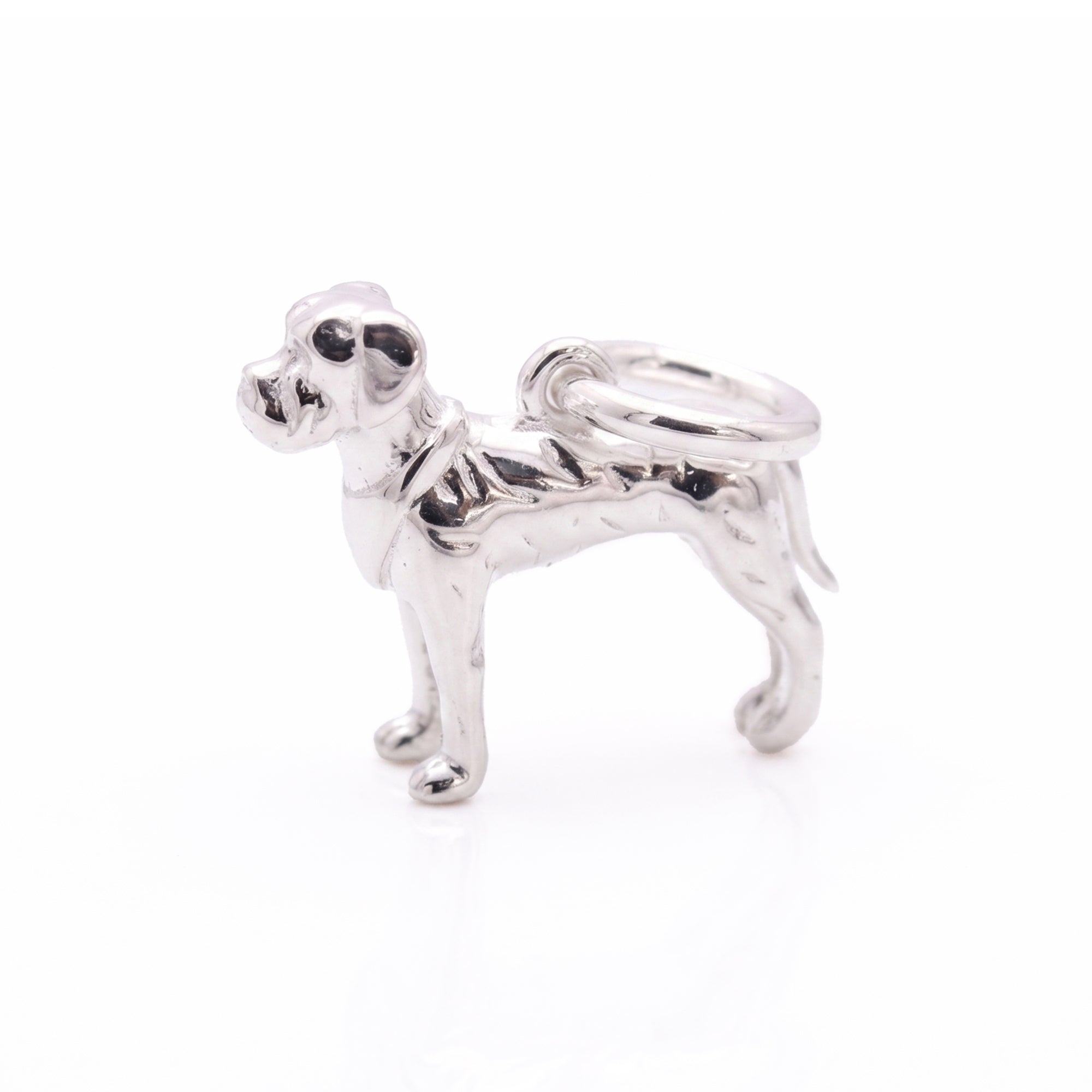 Boxer Silver Dog Charm