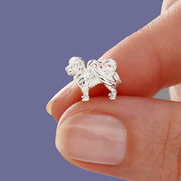 cavapoo cavoodle silver dog charm by scarlett jewellery