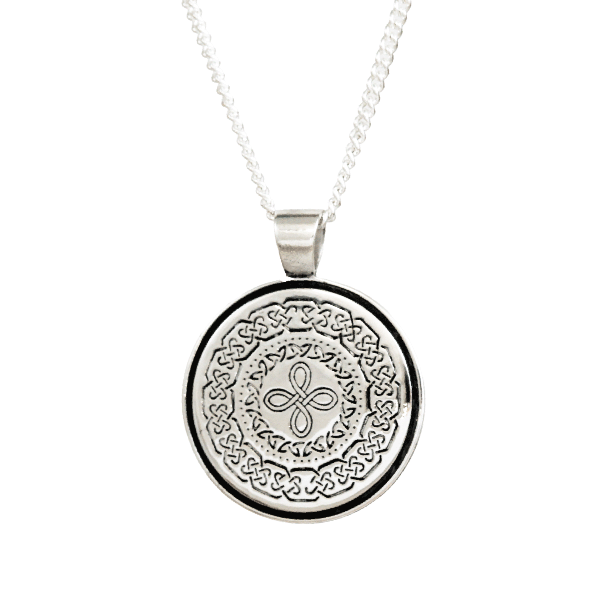Silver Celtic Knot Mandala Pendant - Elegant Journey Companion