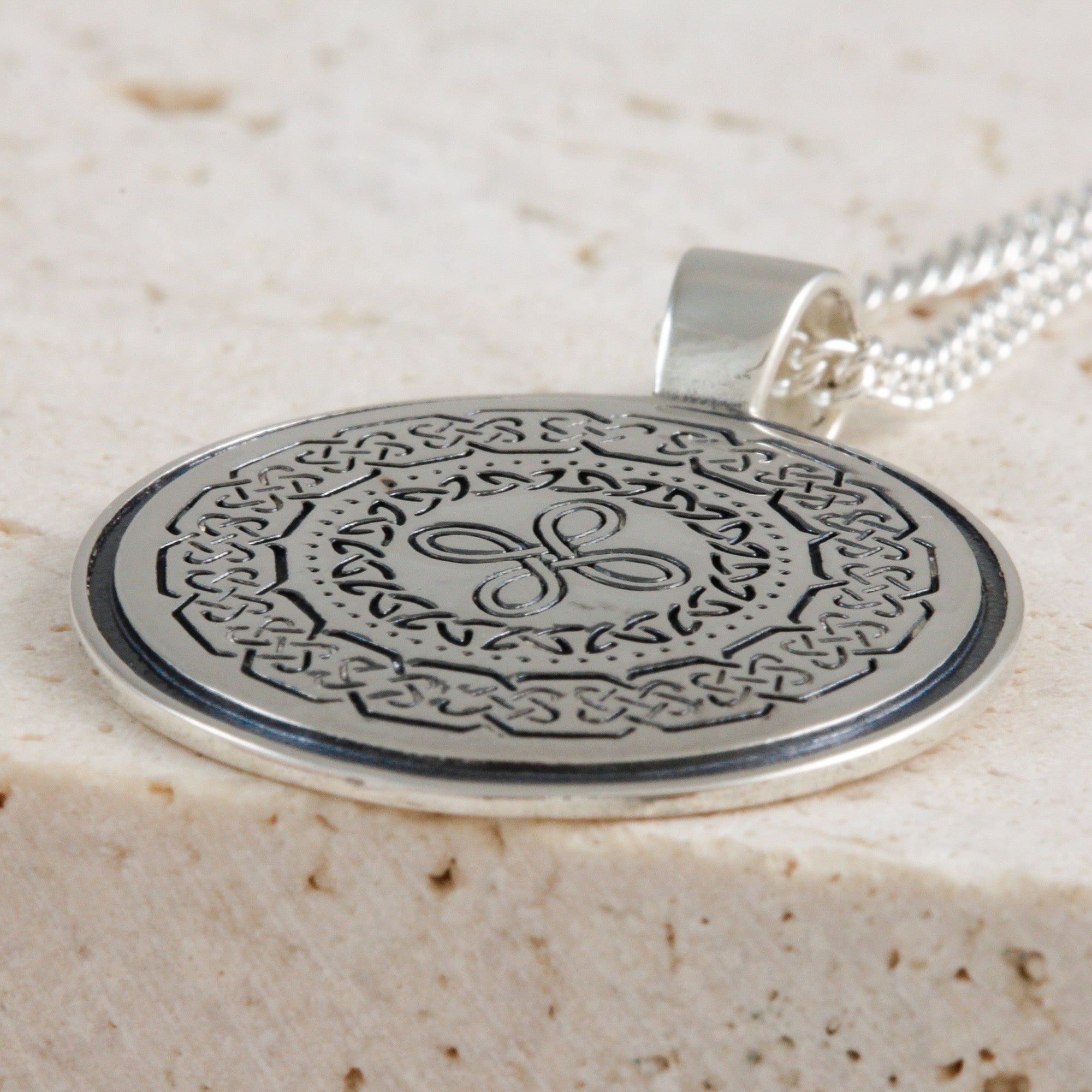 celtic knotwork silver pendant by Scarlett Jewellery