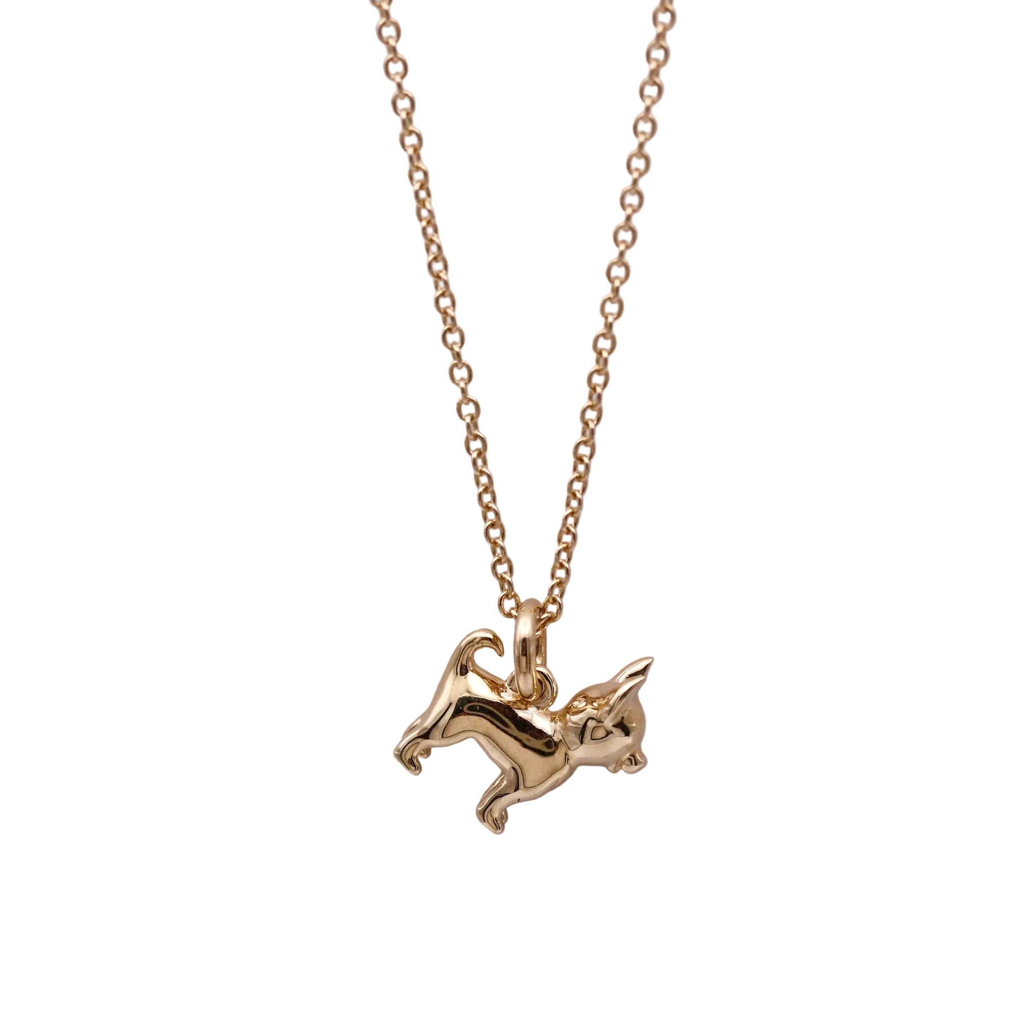Chihuahua Solid Gold Necklace