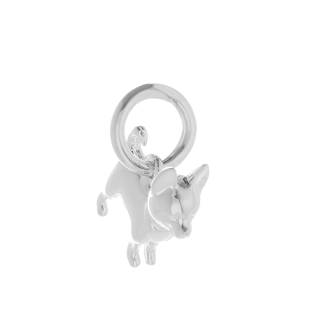 chihuahua dog solid silver charm for bracelet or necklace