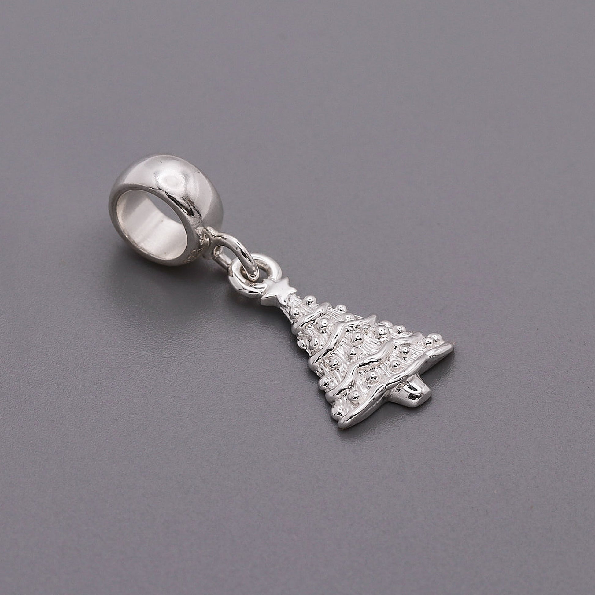 silver christmas tree charm pandora compatible