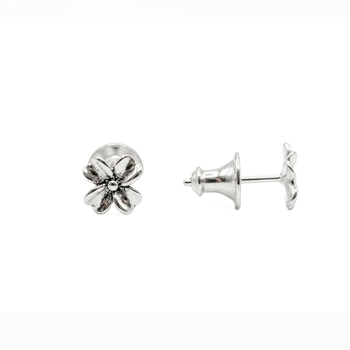 Mini Clover Silver Stud Earrings