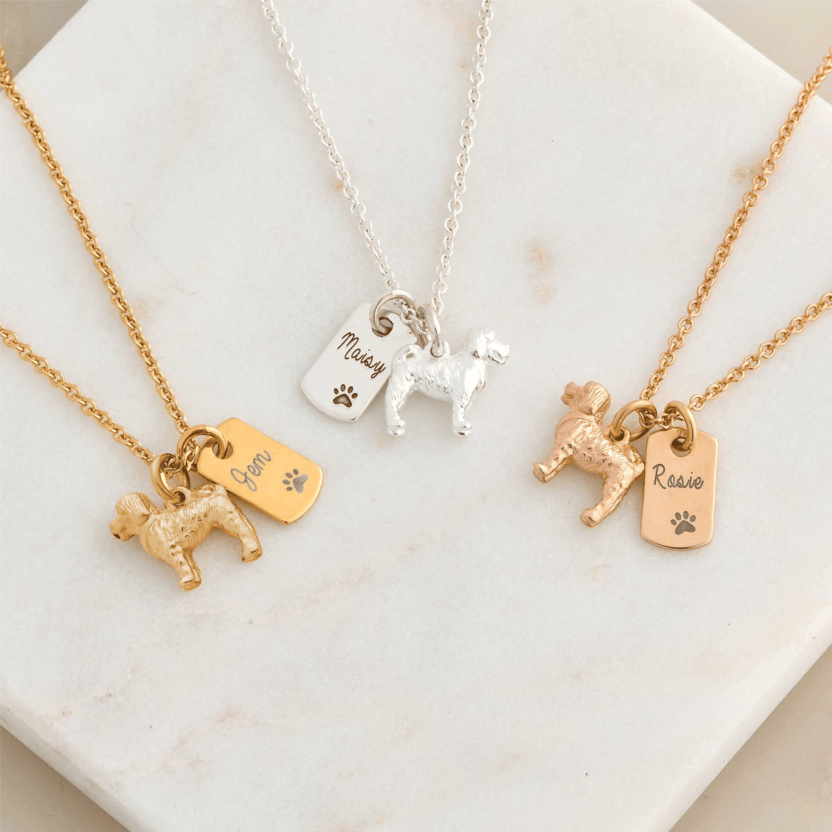 gift for dog lover cockerpoo necklace with engraved name