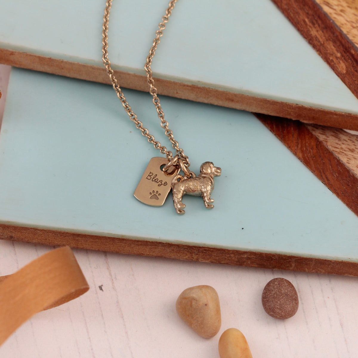 cockerdoodle necklace gold plated dog breed necklace