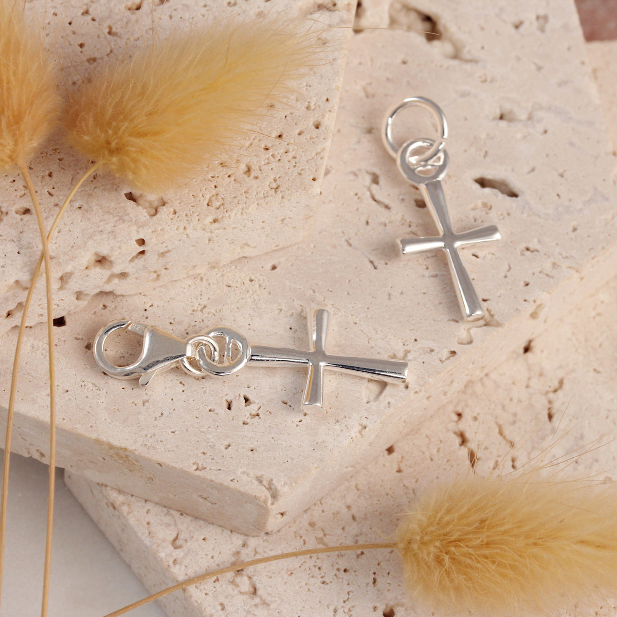 silver cross charms for christening bracelets