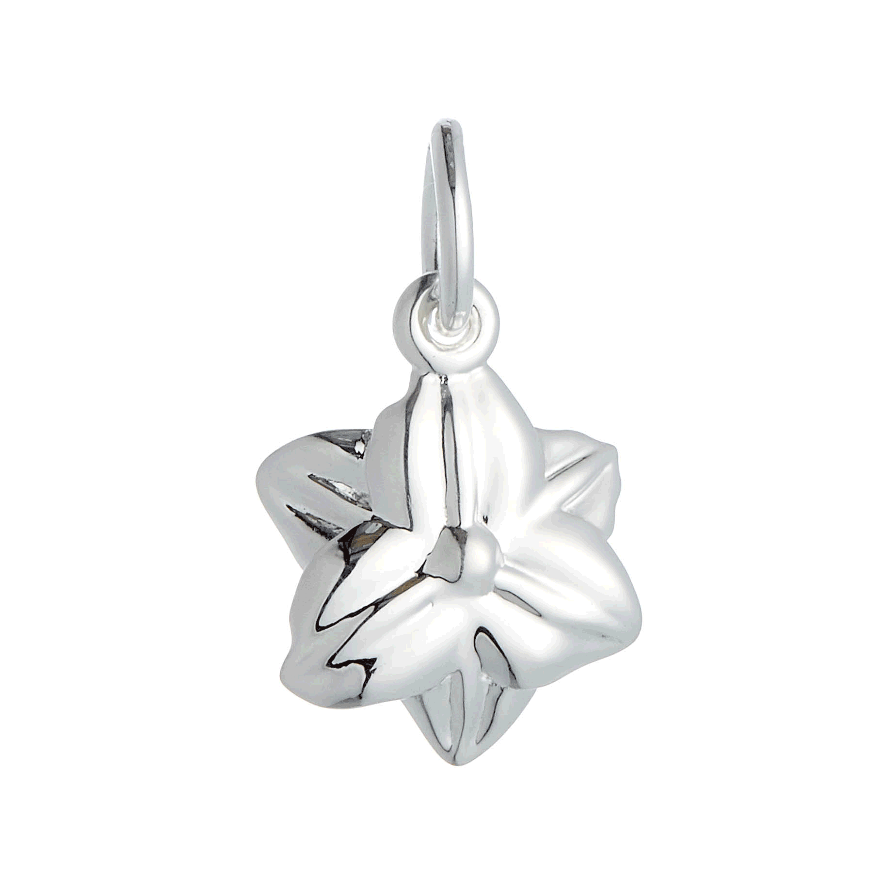 silver & solid gold daffodil flower charm for necklace or bracelet