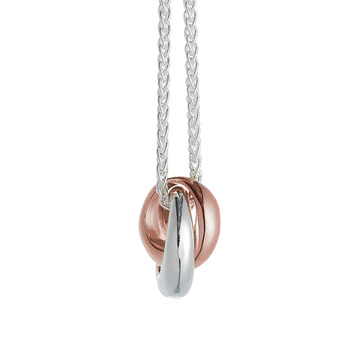 Silver and rose gold Eclipse Loops Circles Russian Style Necklace Scarlett Jewellery