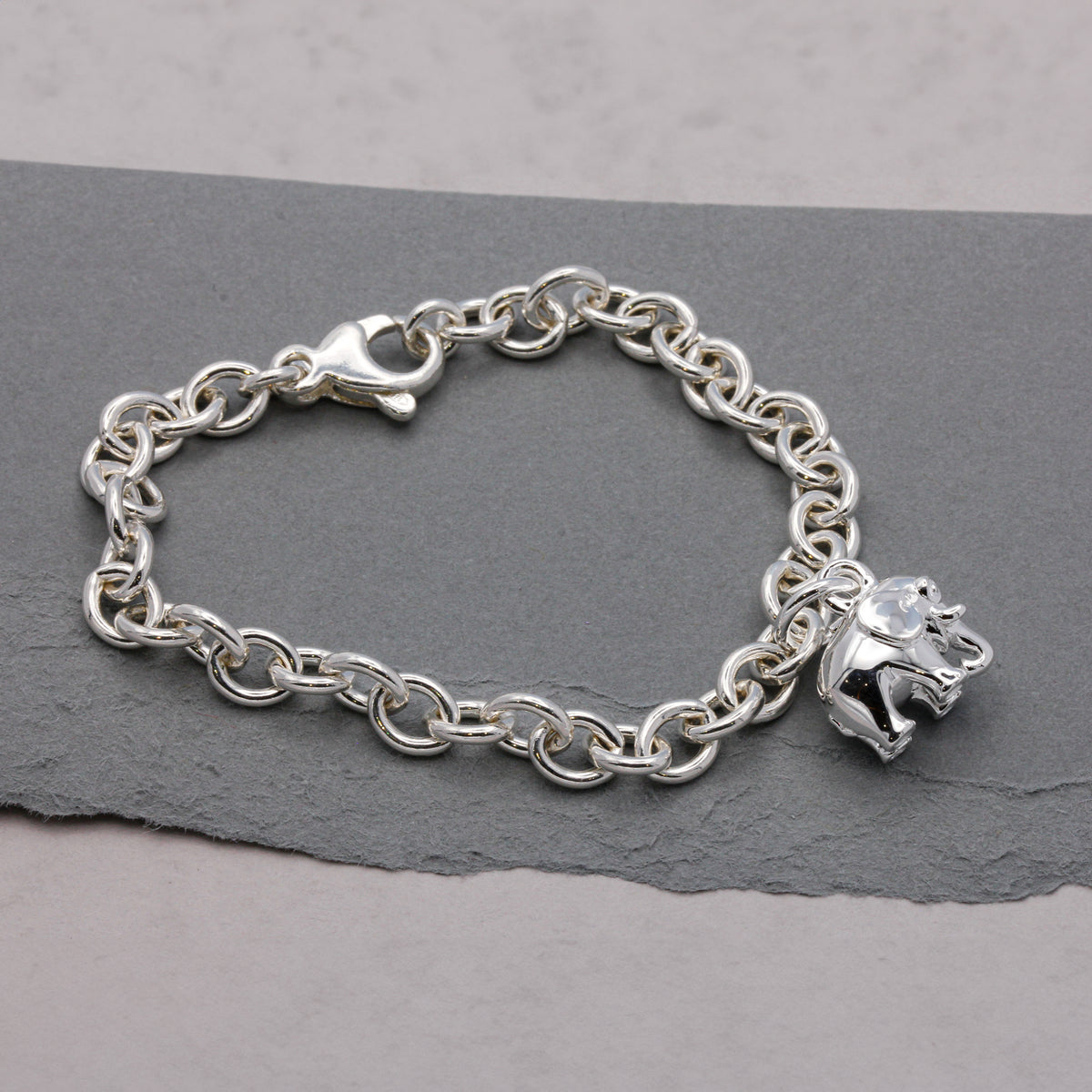 silver elephant charm bracelet