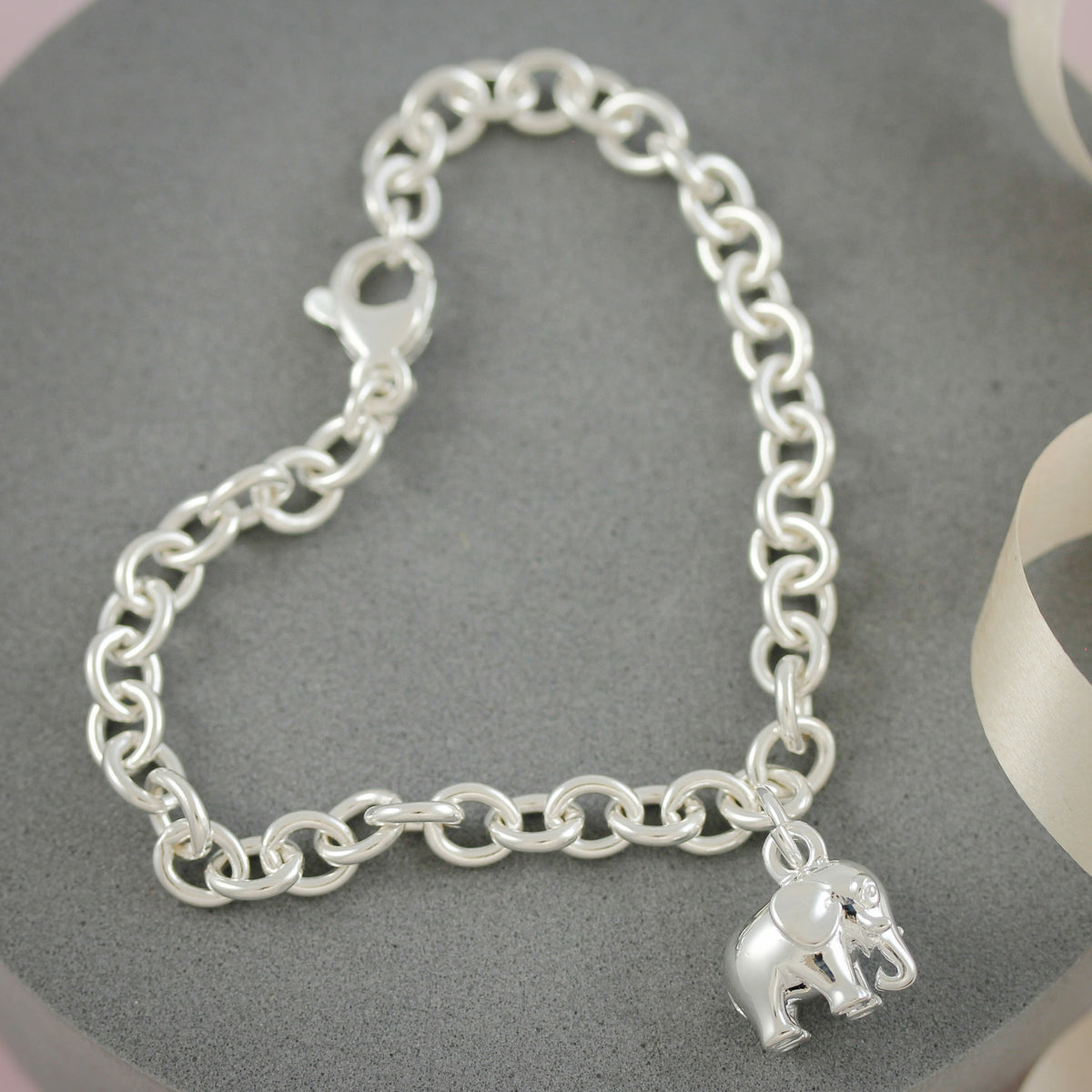 elephant silver charm bracelet