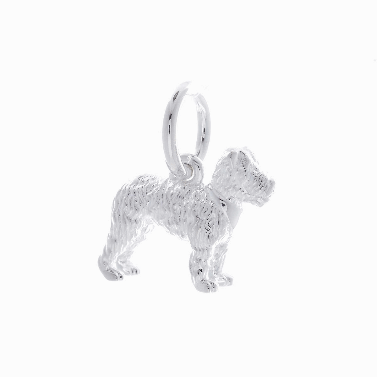 fox terrier dog solid silver charm pendant