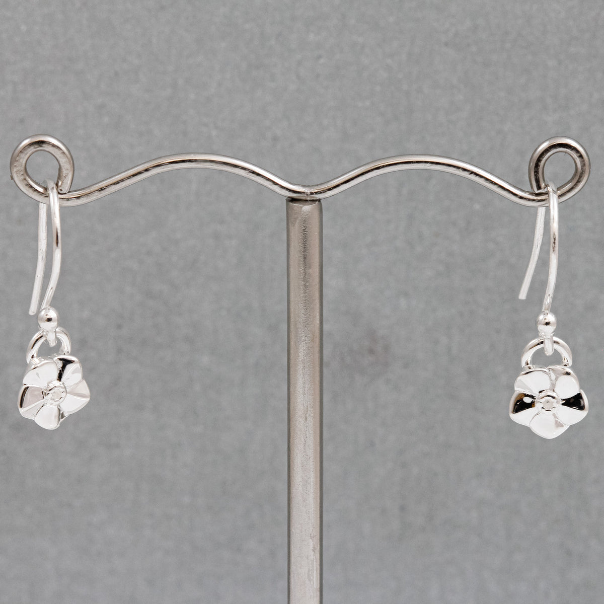 tiny forget me not flower hook earrings