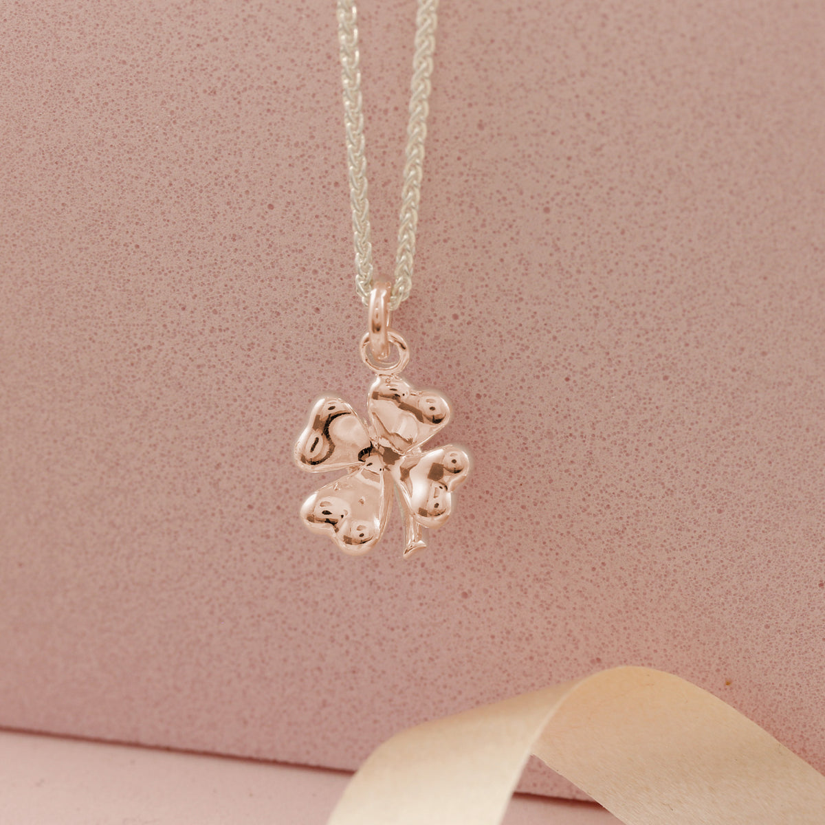 Four Leaf Clover Silver Charm