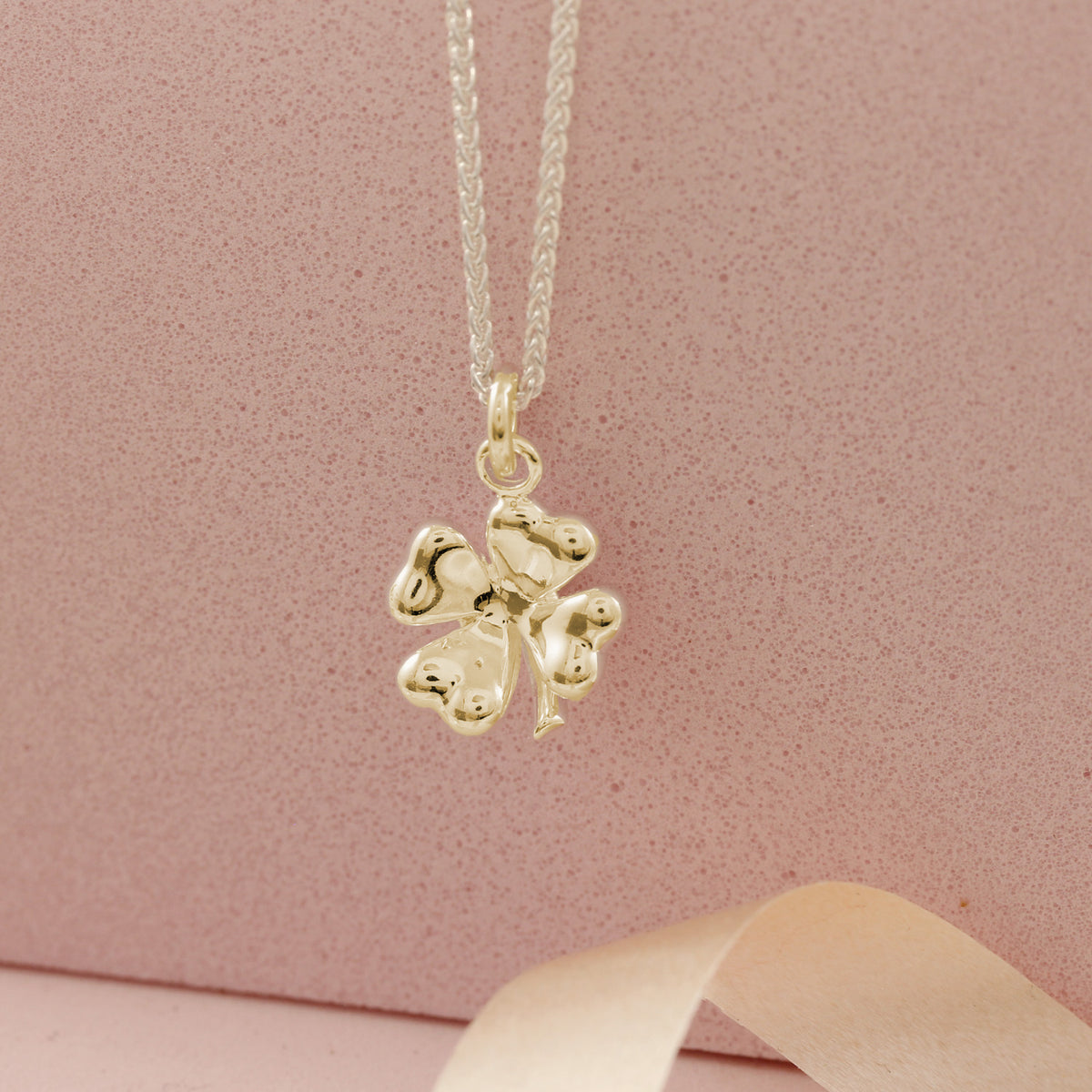 Four Leaf Clover Silver Charm