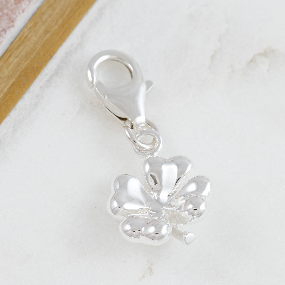 four leaf clover charm with clip on clasp