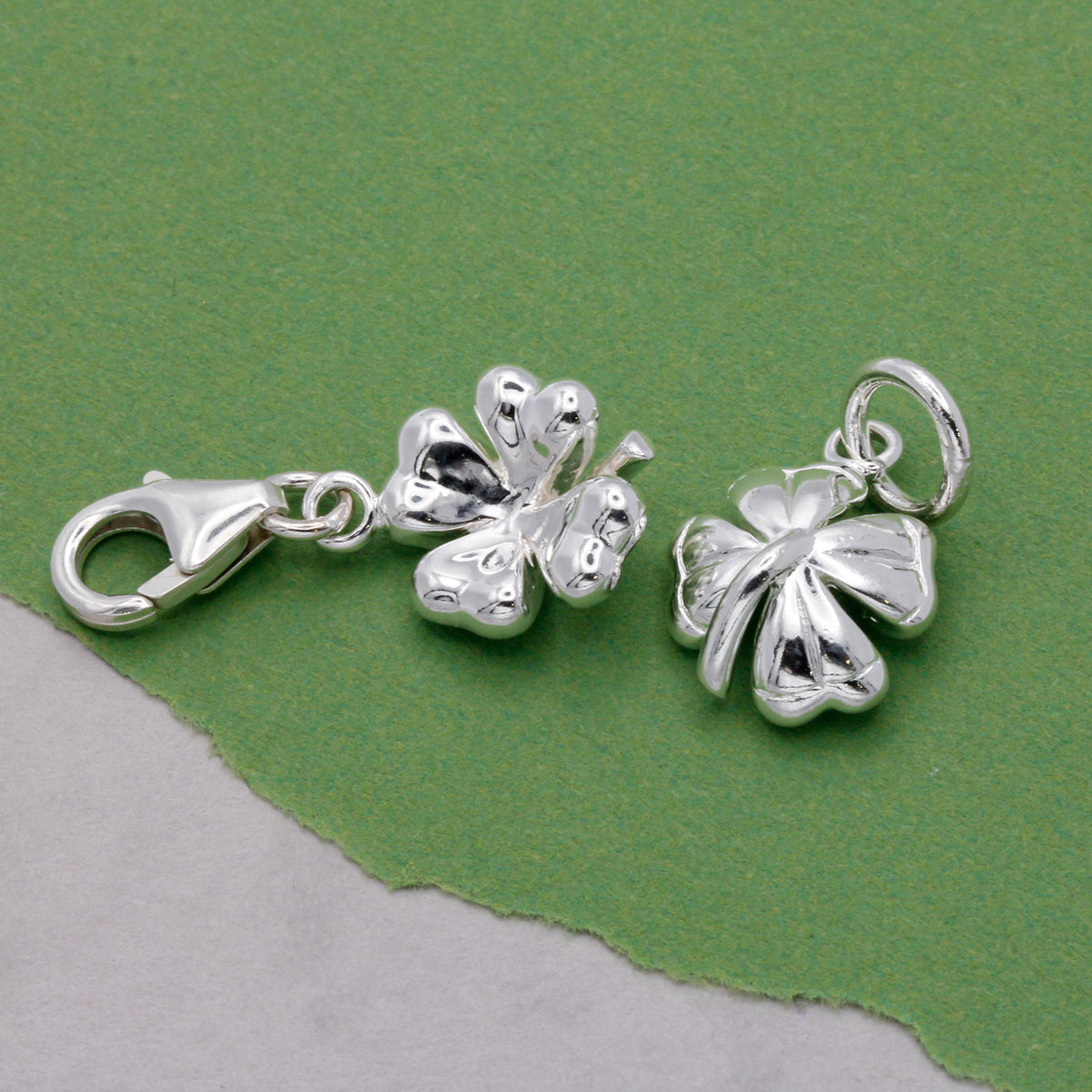 solid silver lucky four leaf clover ireland charm St Patricks day