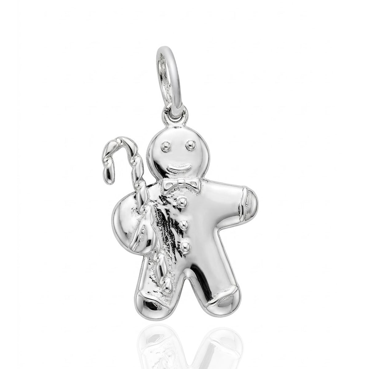 Gingerbread Man Personalised Silver Charm