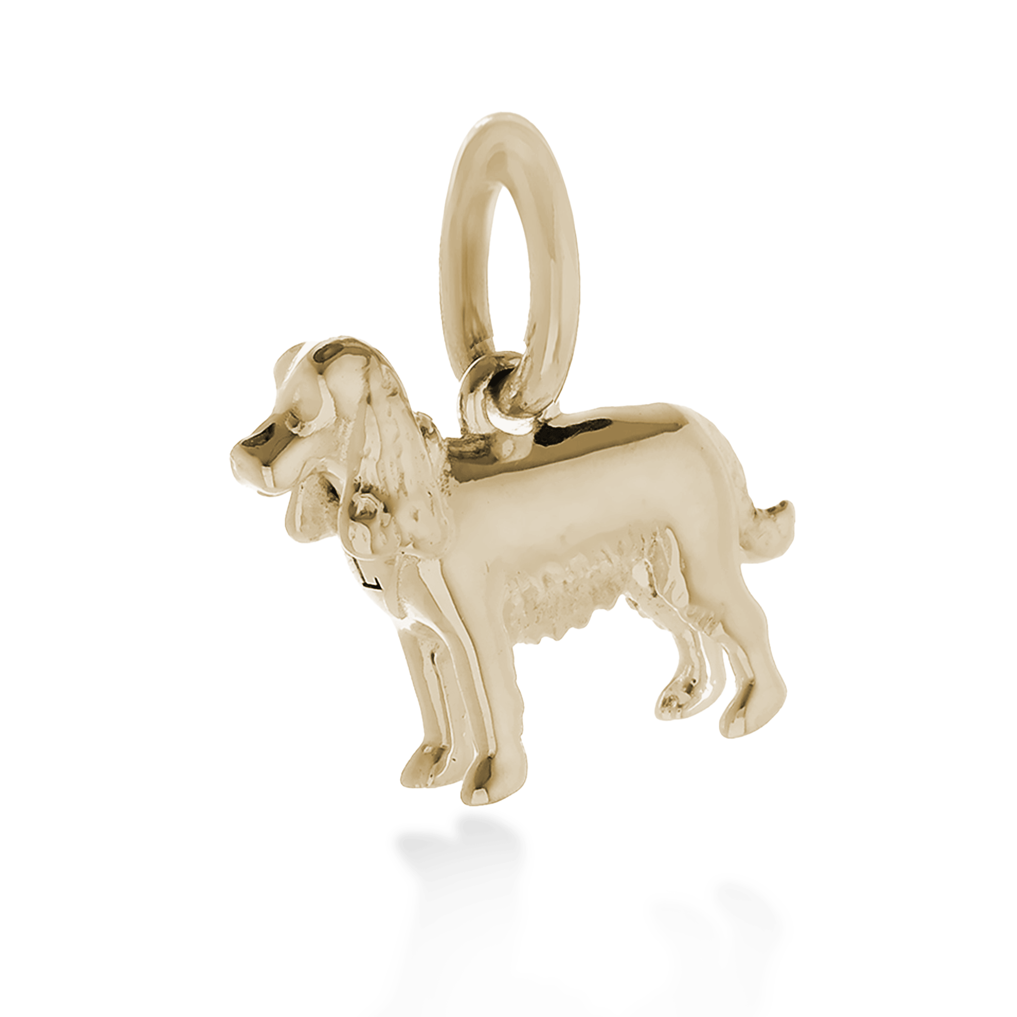 English Cocker Spaniel Solid Gold Dog Charm