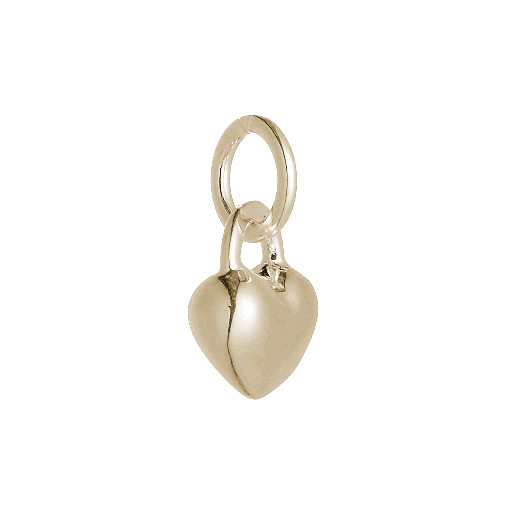 solid gold love heart bracelet necklace charm pendant