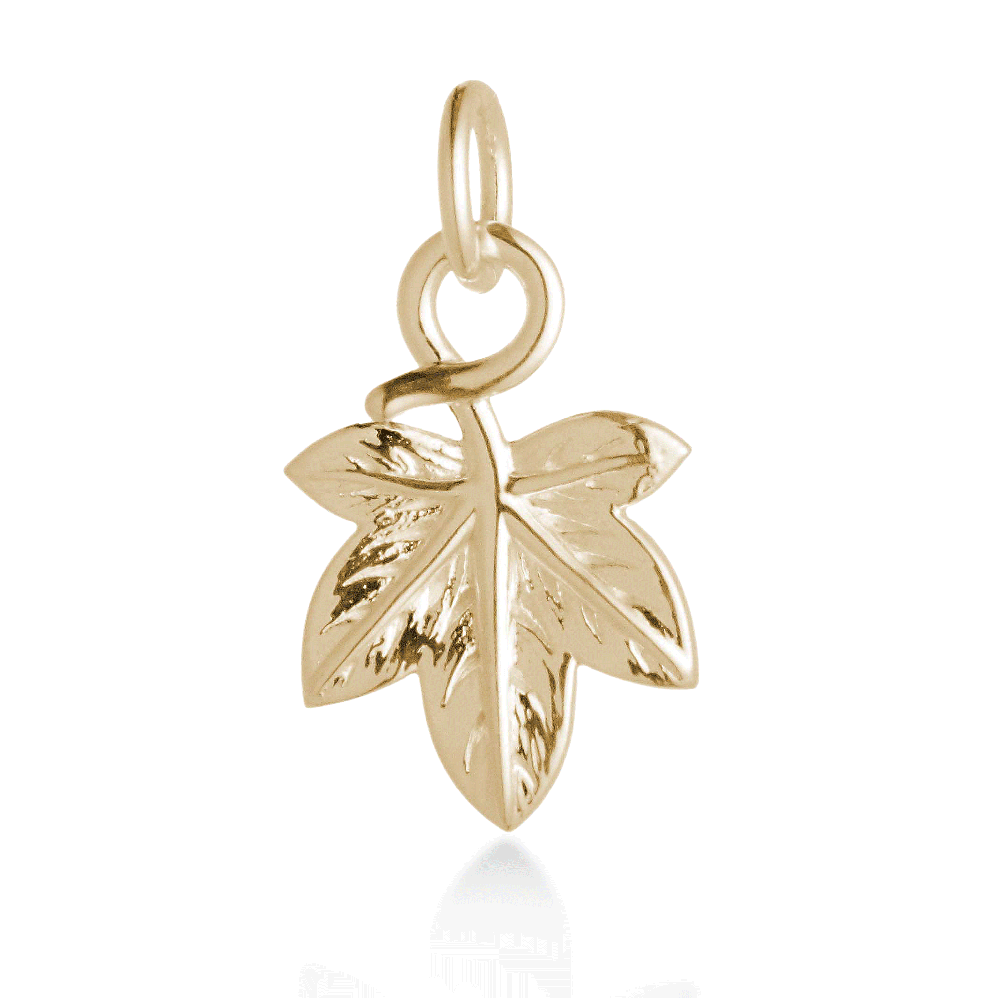 Ivy Leaf Solid Gold Charm