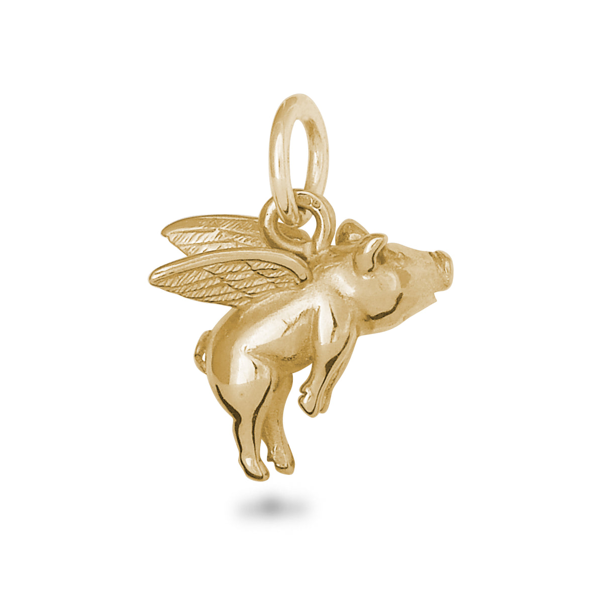 solid gold flying pig charm pigs might fly