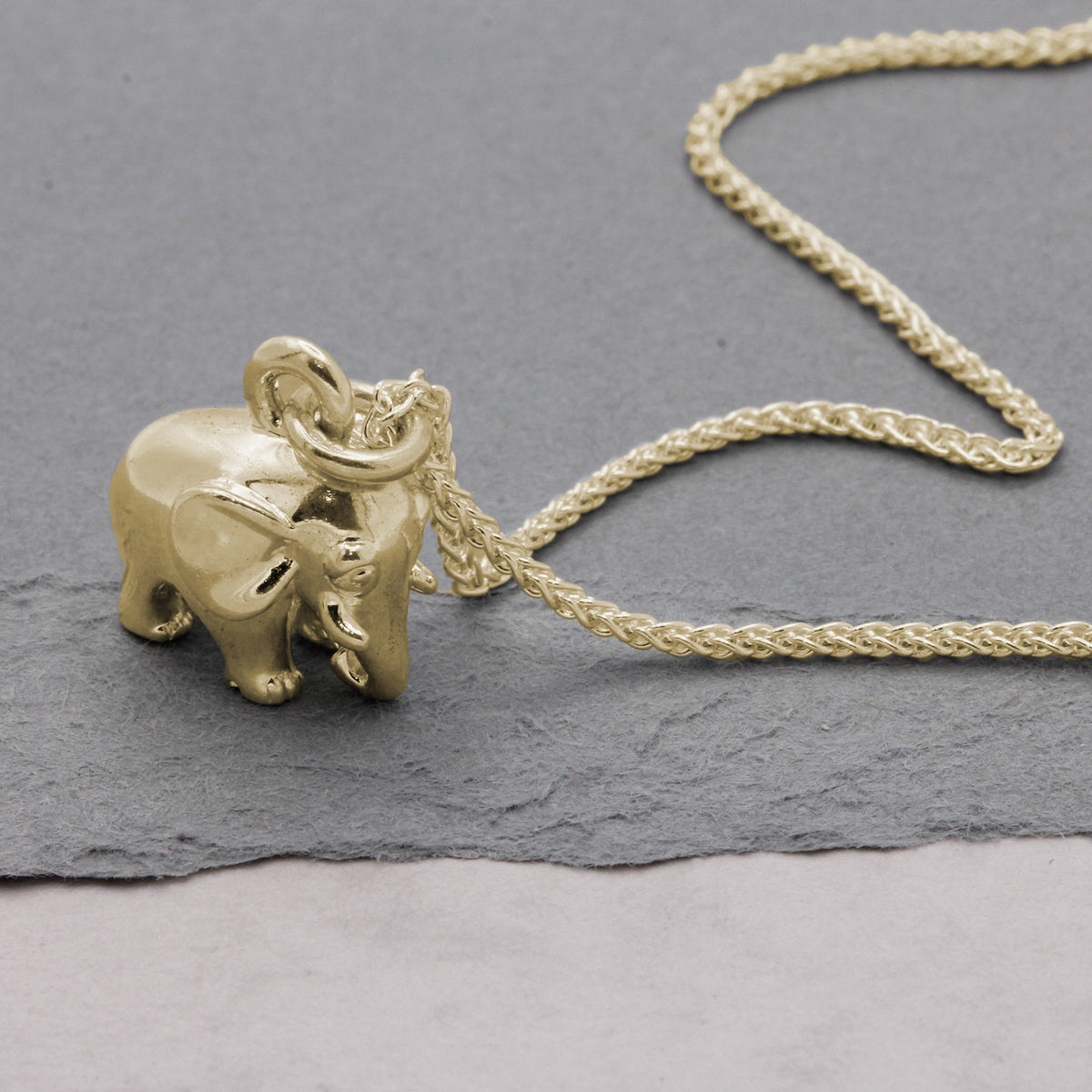 gold plated silver elephant charm