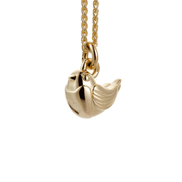 Robin Solid Gold Pendant - Gold Christmas Necklace - Scarlett Jewellery