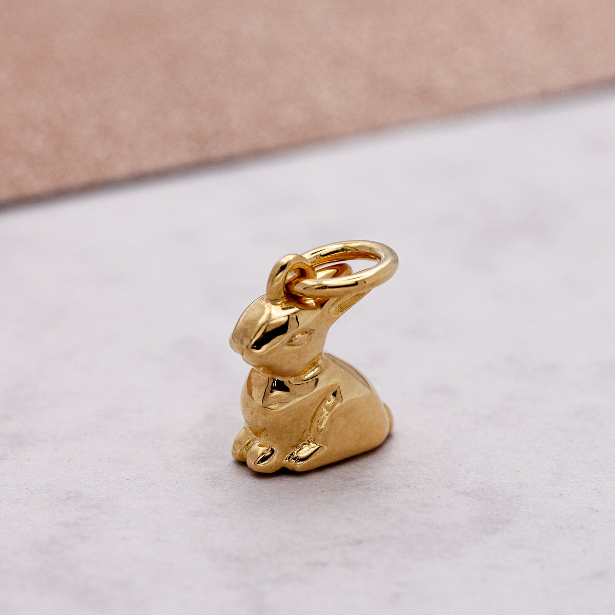 gold plated bunny rabbit charm for a bracelet or pendant