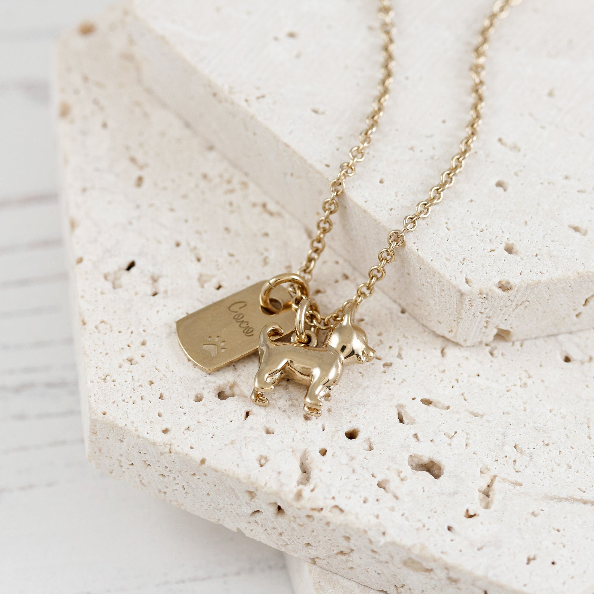 gold plated silver chihuahua necklace gift for pet loss