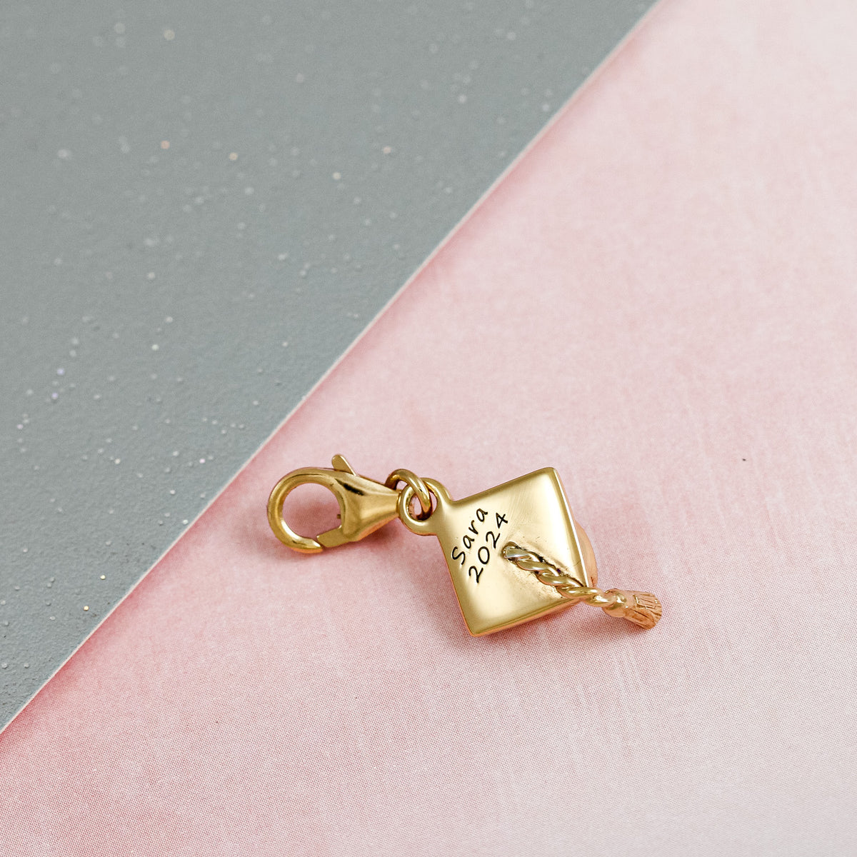 gold plated mortar board with clip on clasp