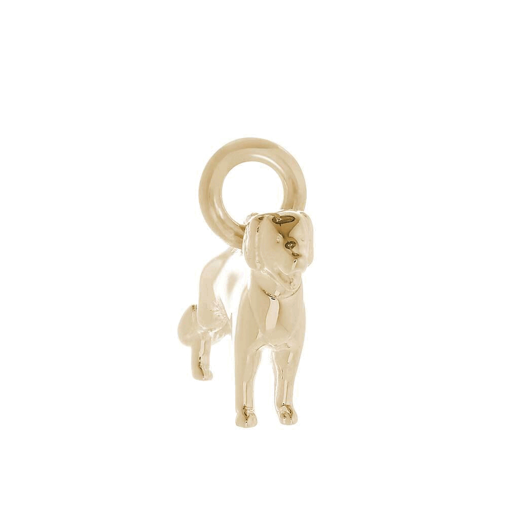solid gold golden retriever dog charm 9k 9ct for bracelet
