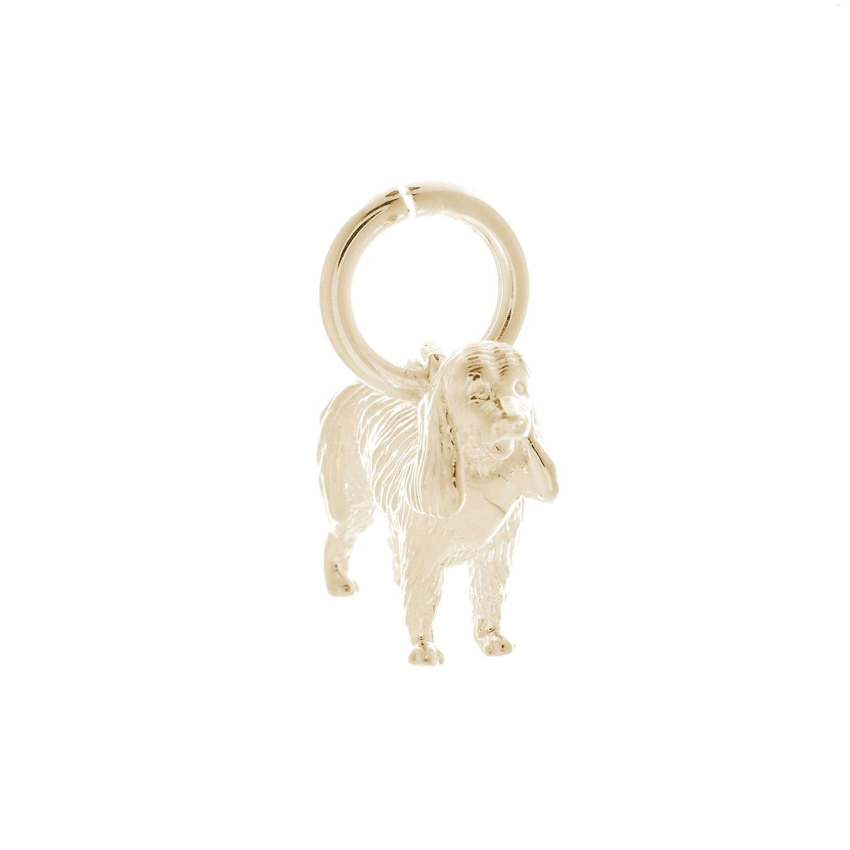solid gold king charles spaniel charm necklace pendant gift for pet loss dog breeder