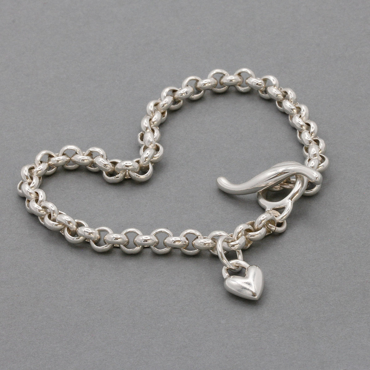 silver belcher chain charm bracelet