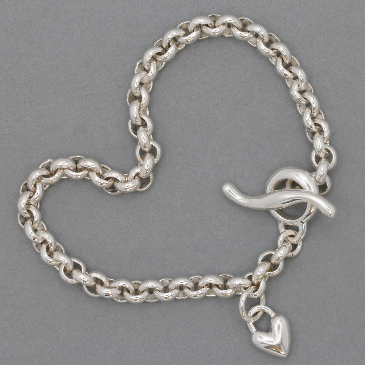 Heart Belcher Chain Charm Bracelet