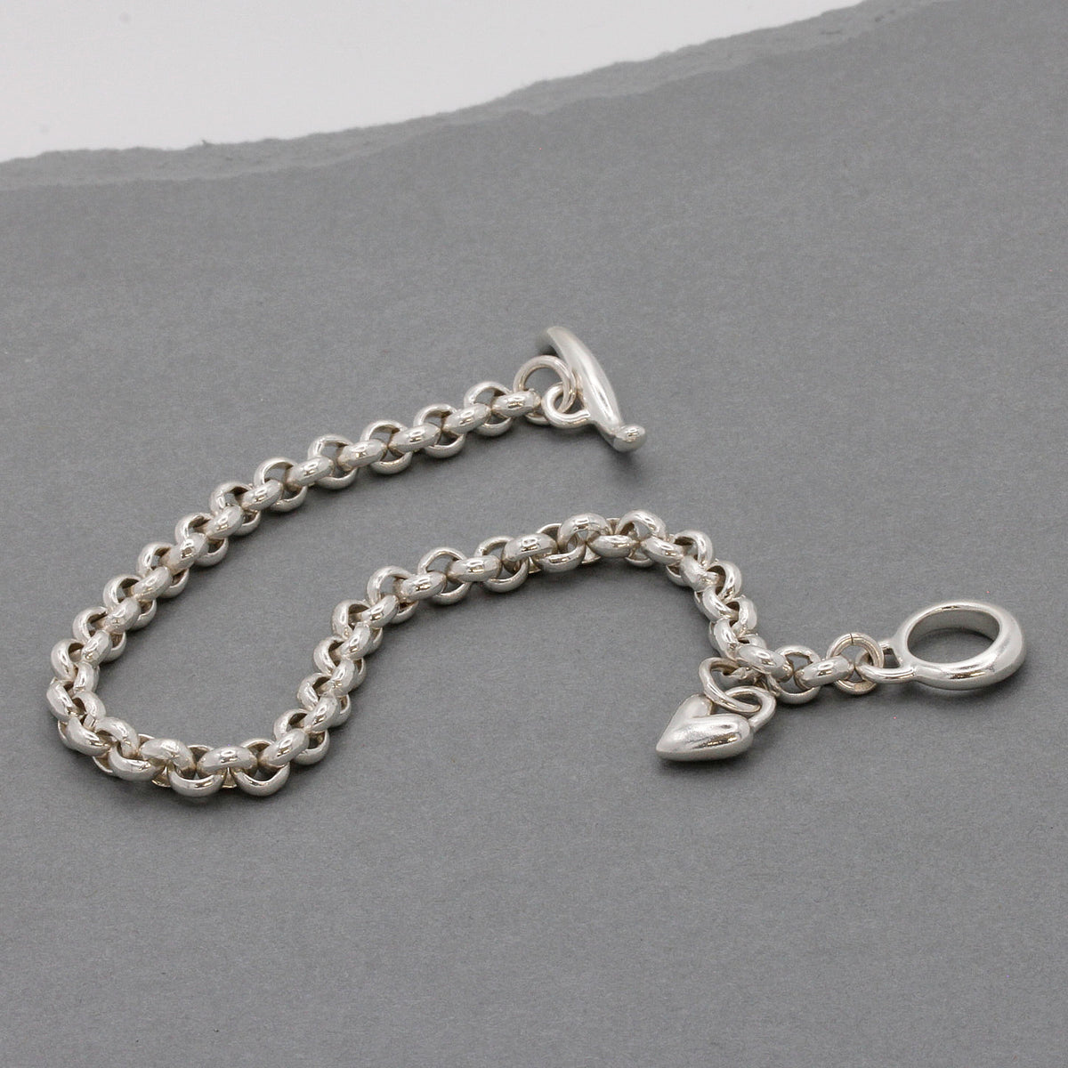 silver belcher chain charm bracelet