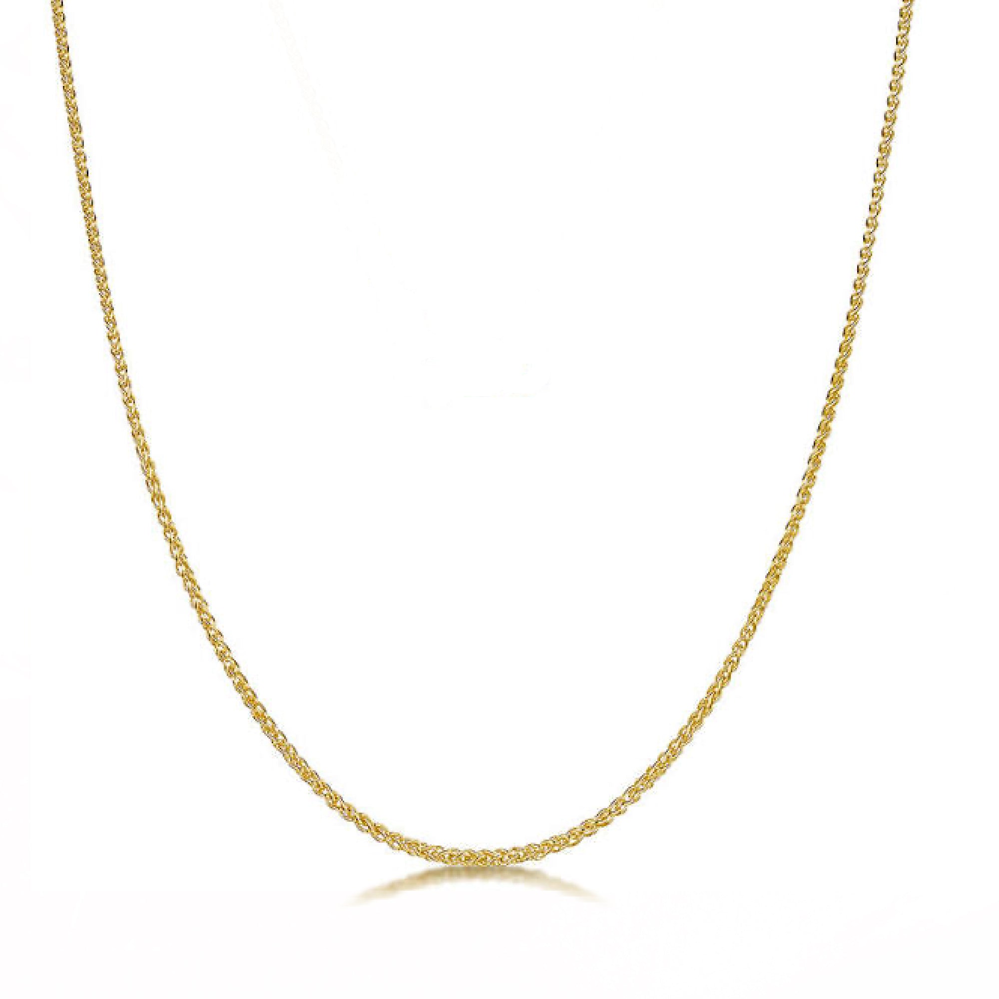 1.7mm heavy 9ct solid gold spiga chain necklace