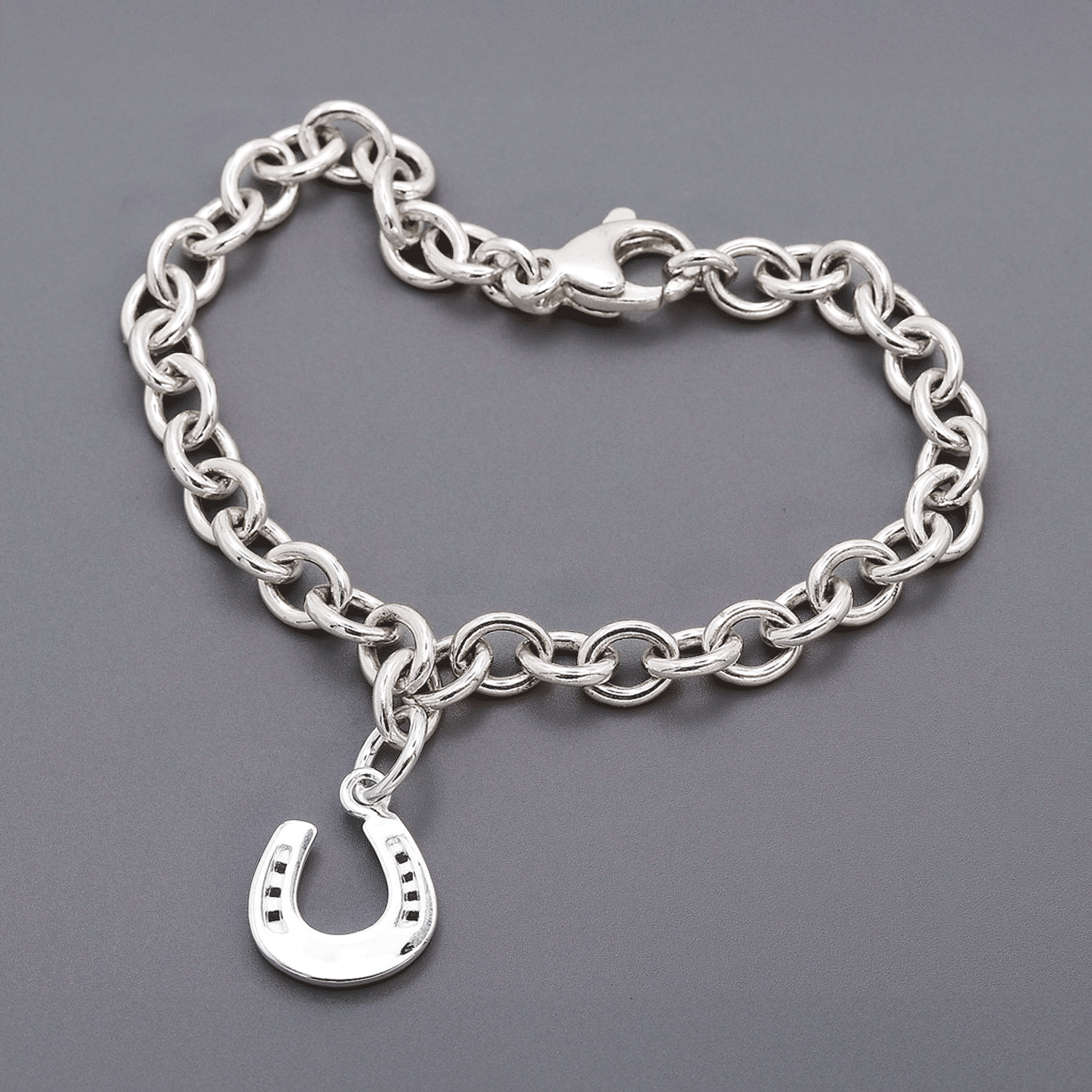 Aka Gioielli® - Pendentif Charm Fer à Cheval en Argent 925 Rhodié Porte Aka Gioielli® - Pendentif Charm Fer à Cheval en Argent 925 Rhodié Porte