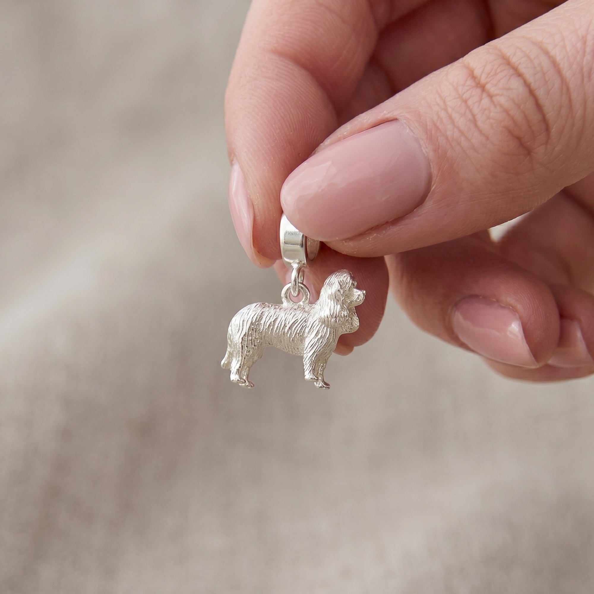 silver king charles spaniel charm
