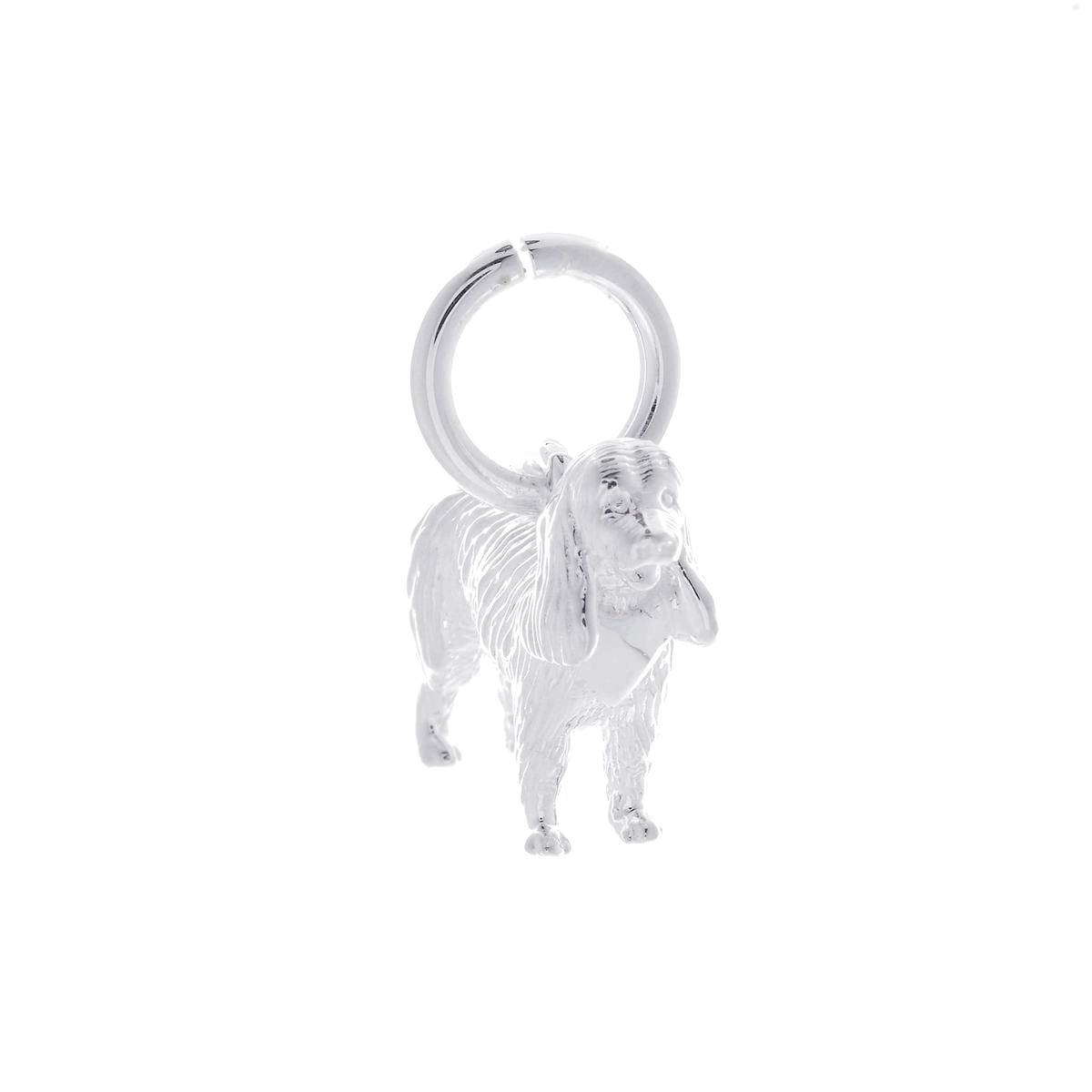 silver king charles spaniel charm necklace pendant gift for pet loss dog breeder