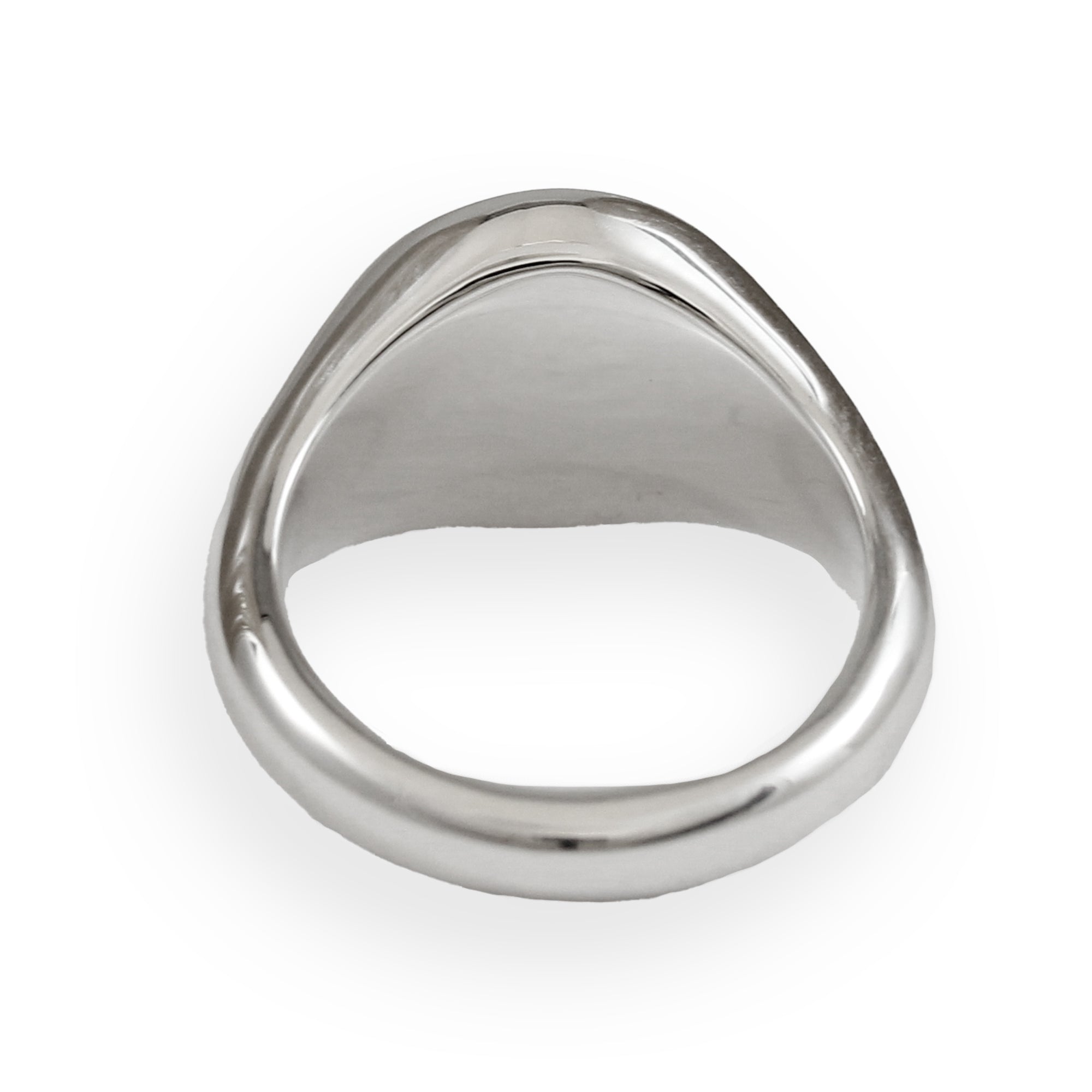 Custom Engraved Large Round Silver Signet Ring