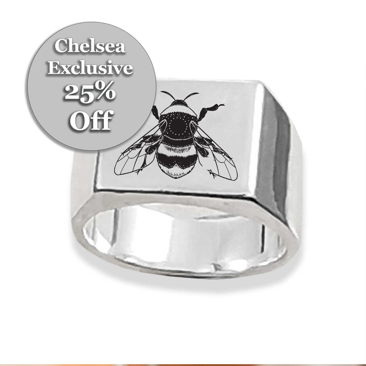 Bee signet ring - Large Square